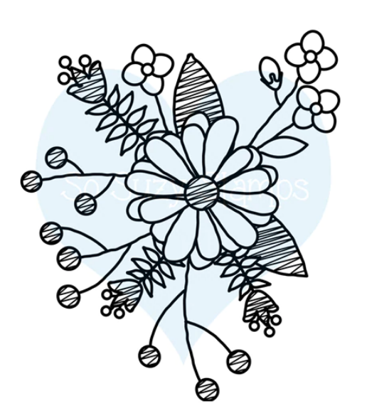 Flower Doodle Single Stamp