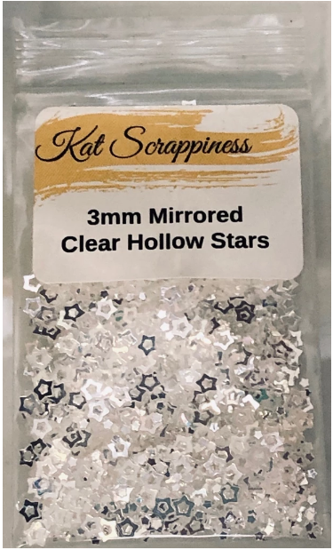 3mm Mirrored Clear Hollow Hearts