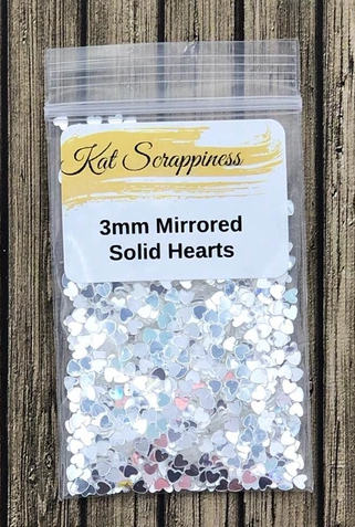 3mm Mirrored Solid Hearts