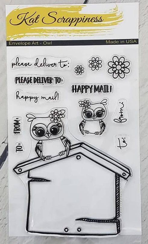 Owl-Envelope Art Stamp Set