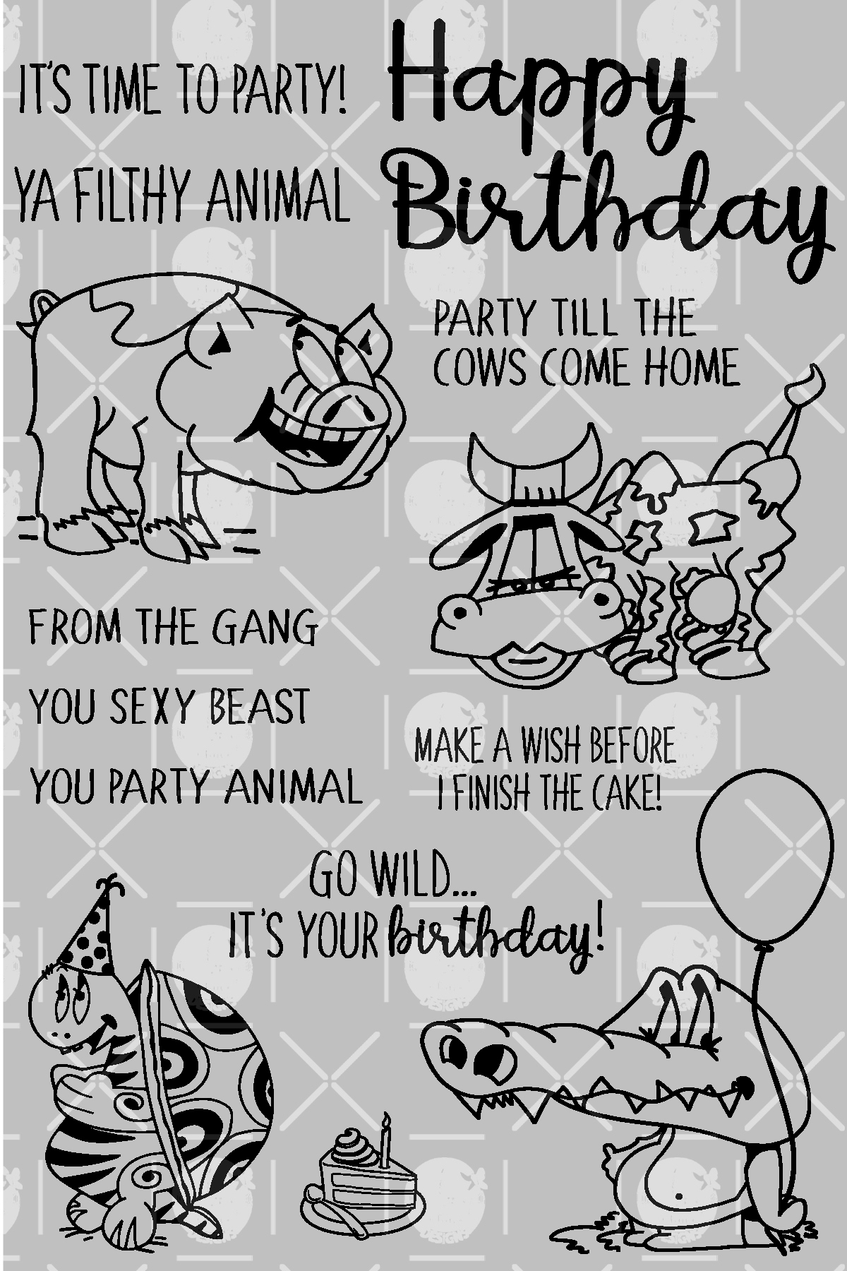 Party Animals Clear Stamps