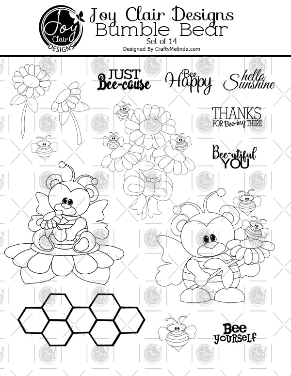 Bumble Bear Digital Stamps